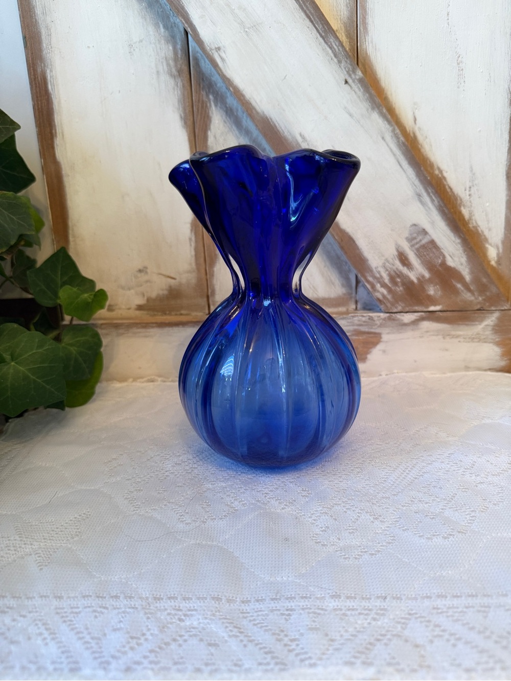 Vintage Cobalt Glass Vase